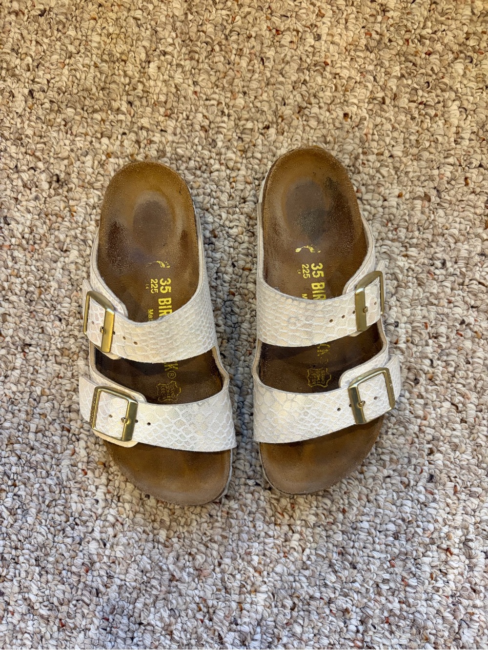 Birkenstock Arizona Rose Snake Print Sandals